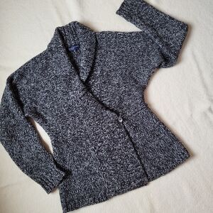 Jones New York Black Gray Cardigan Sweater Women's Size Medium